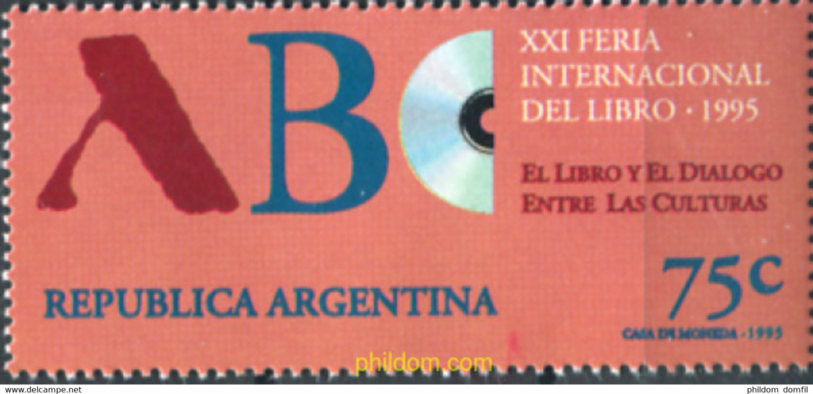 283711 MNH ARGENTINA 1995 21 FERIA INTERNACIONAL DEL LIBRO - Usados