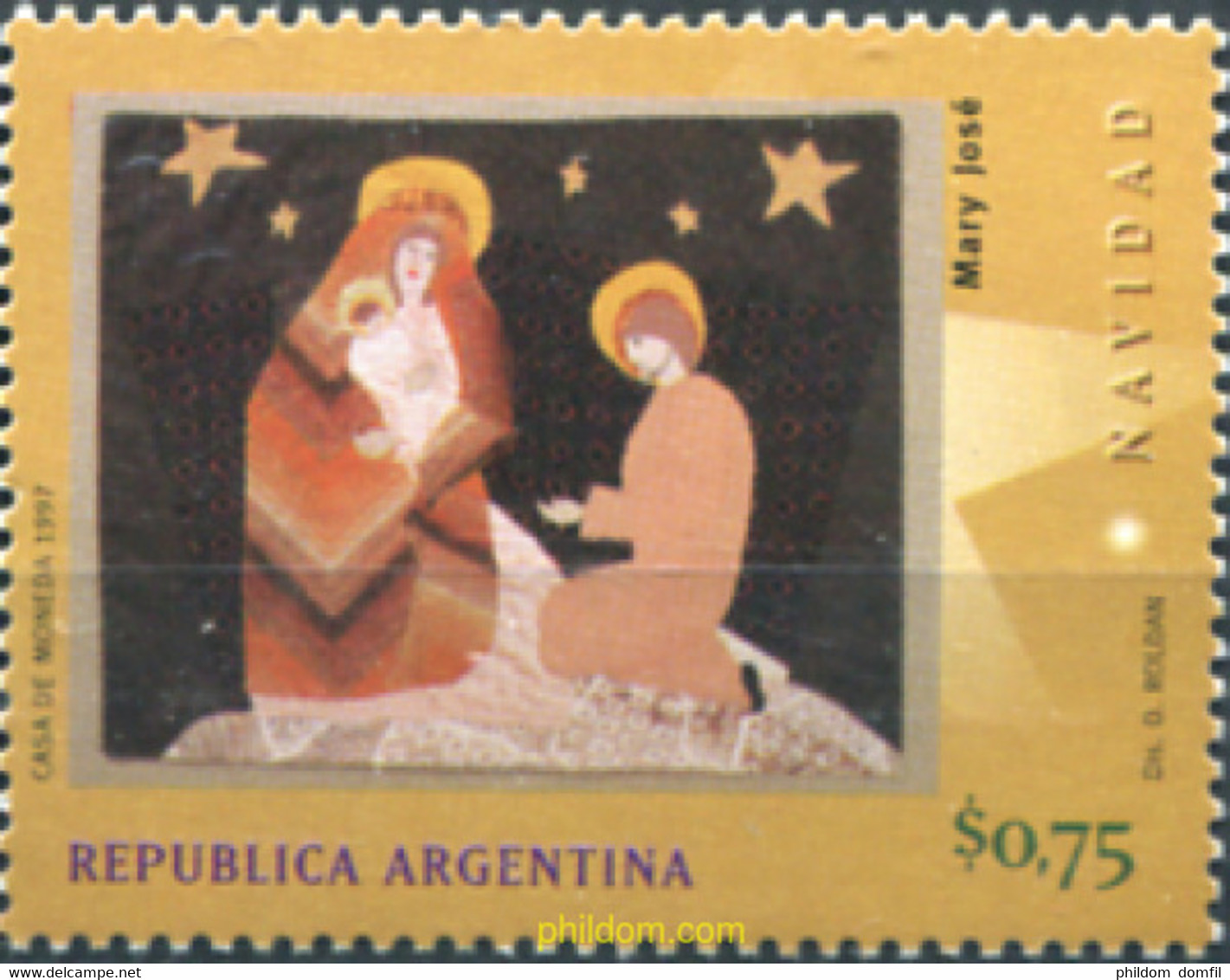 283739 MNH ARGENTINA 1997 NAVIDAD - Oblitérés