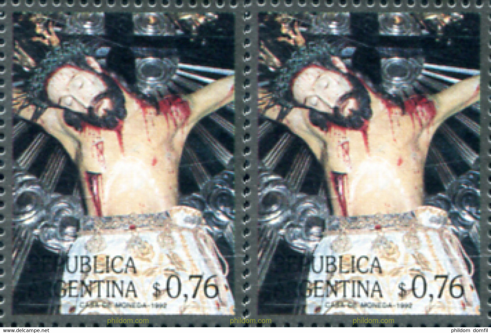 283833 MNH ARGENTINA 1992 400 ANIVERSARIO DE LA LLEGADA DEL SEÑOR DEL MILAGRO A AMERICA - Gebraucht