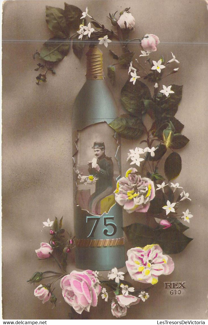 Militaria - Militaire écrit A Sa Cousine - Fleurs - 75  - Képi -  Carte Postale Ancienne - Patriottiche