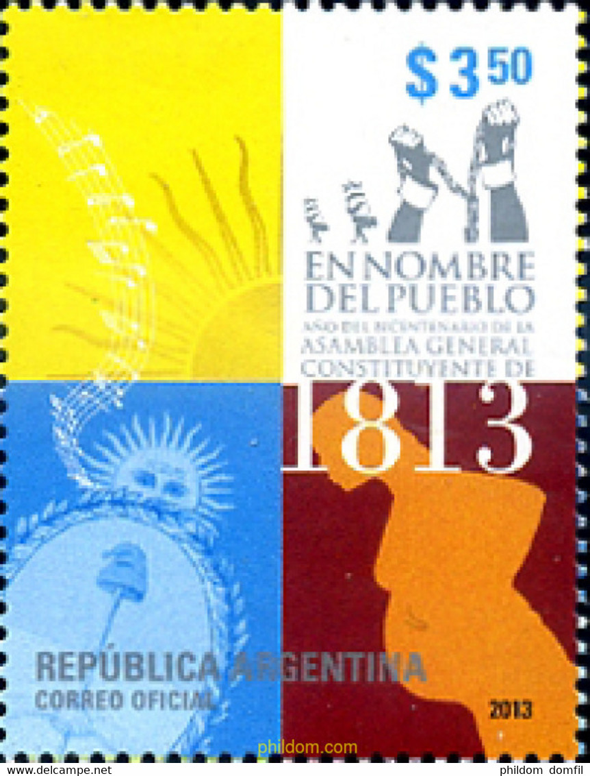 299535 MNH ARGENTINA 2013 BICENTENARIO DE LA ASAMBLEA GENERAL CONSTITUYENTE DE 1813 - Oblitérés
