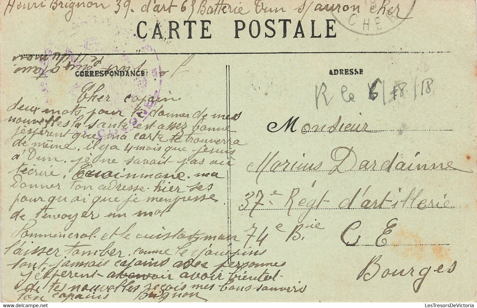 France - Dun Sur Auron - Rue De L'hirondelle - Phot. A. Carré - Animé - Clocher - Dos Vert - Carte Postale Ancienne - Saint-Amand-Montrond