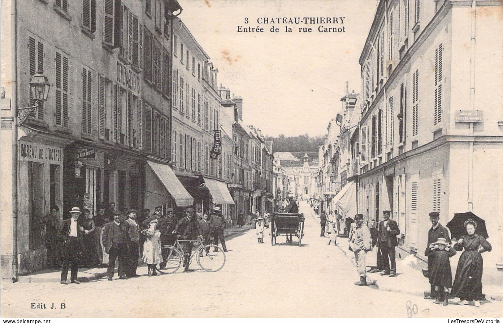 FRANCE - 02 - CHATEAU THIERRY - Entrée De La Rue Carnot - Commerce - édit JB - Carte Postale Ancienne - Chateau Thierry