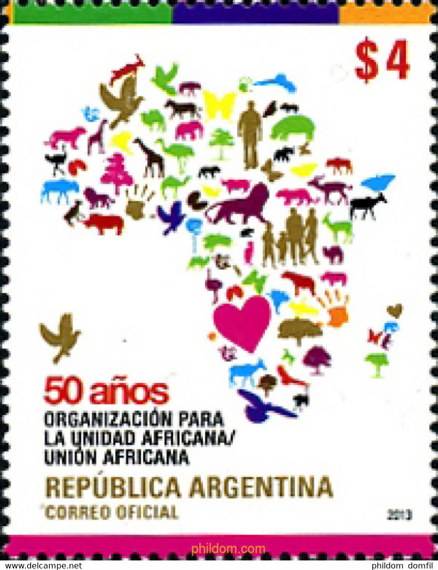 310839 MNH ARGENTINA 2013 UNION AFRICANA - Usati
