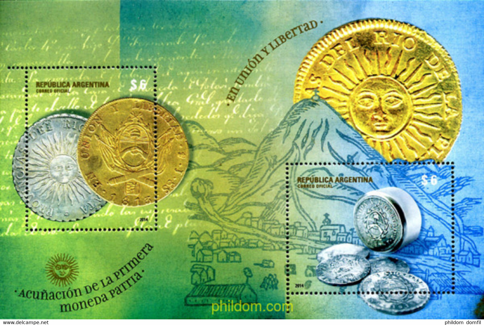 329867 MNH ARGENTINA 2014 ACUÑACION DE LA PRIMERA MONEDA - Oblitérés