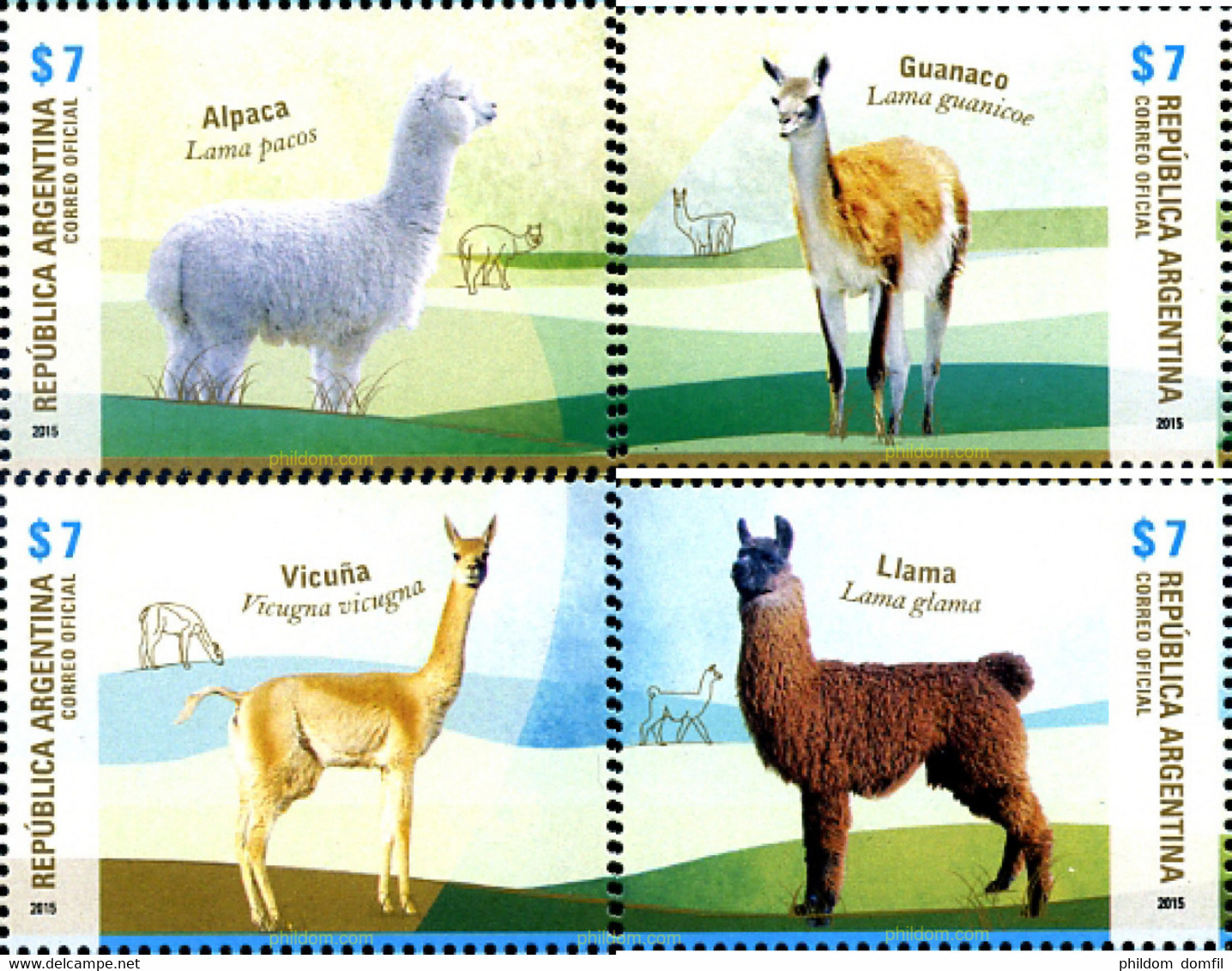 351859 MNH ARGENTINA 2015 FAUNA - CAMELIDOS SUDAMERICANOS - Gebruikt