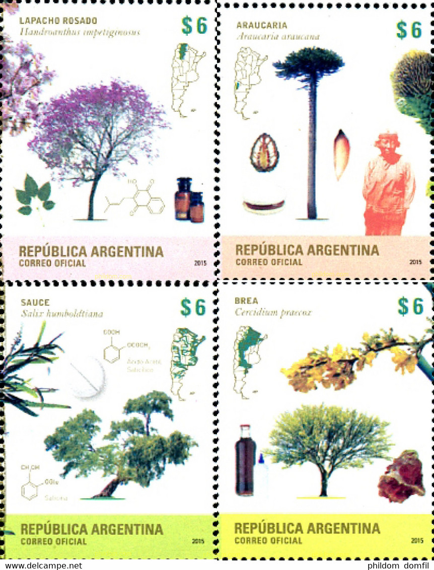 352948 MNH ARGENTINA 2015 ARBOLES - Oblitérés