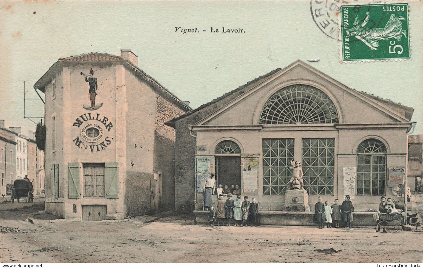 France - Vignot - Le Lavoir - Colorisé - Animé - Fonatine - Muller - Md De Vins - Carte Postale Ancienne - Commercy