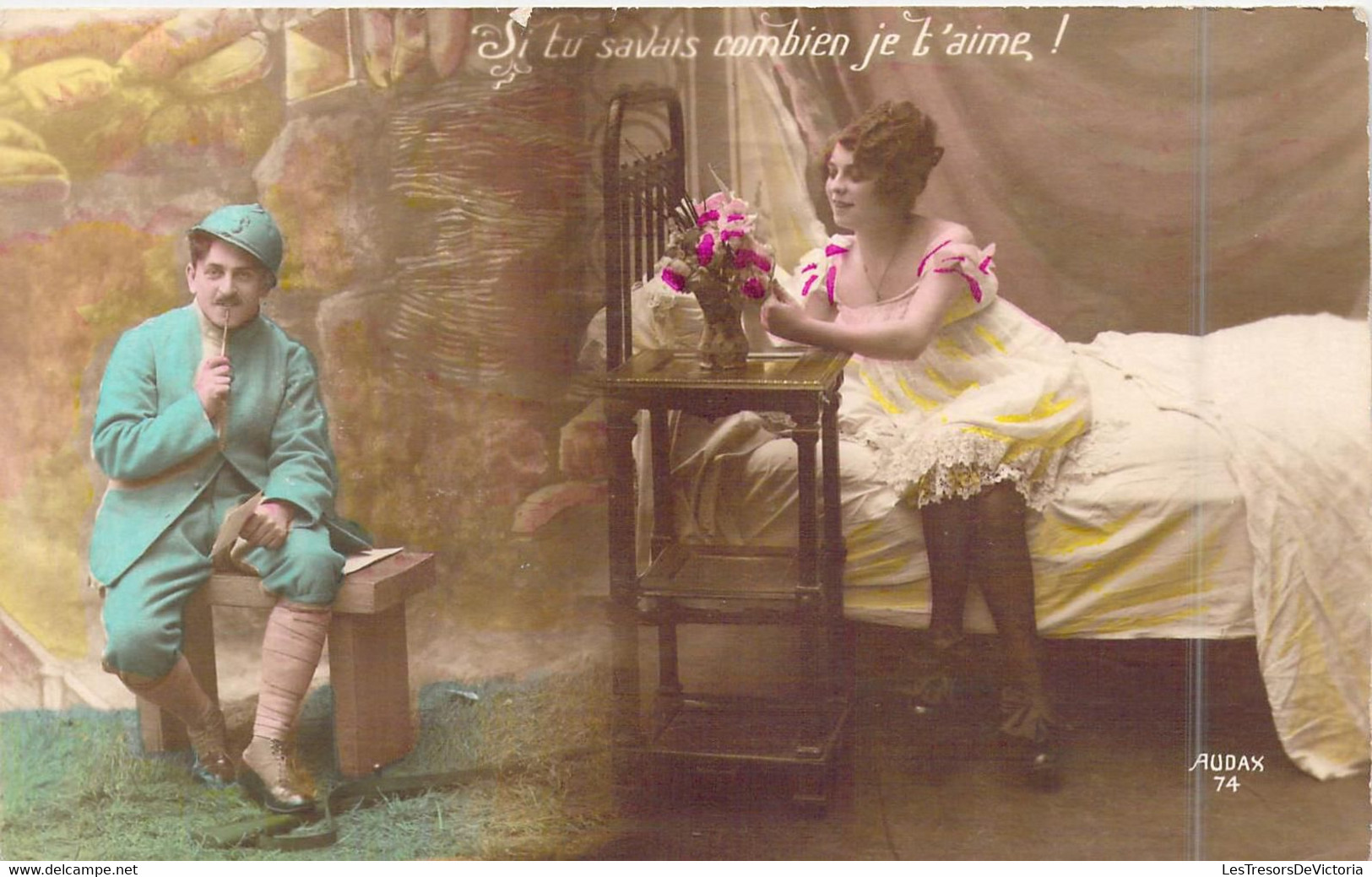 Militaria - Femme écrit à Son Mari Militaire - Si Tu Savais Combien Je T'aime !  -  Carte Postale Ancienne - Heimat