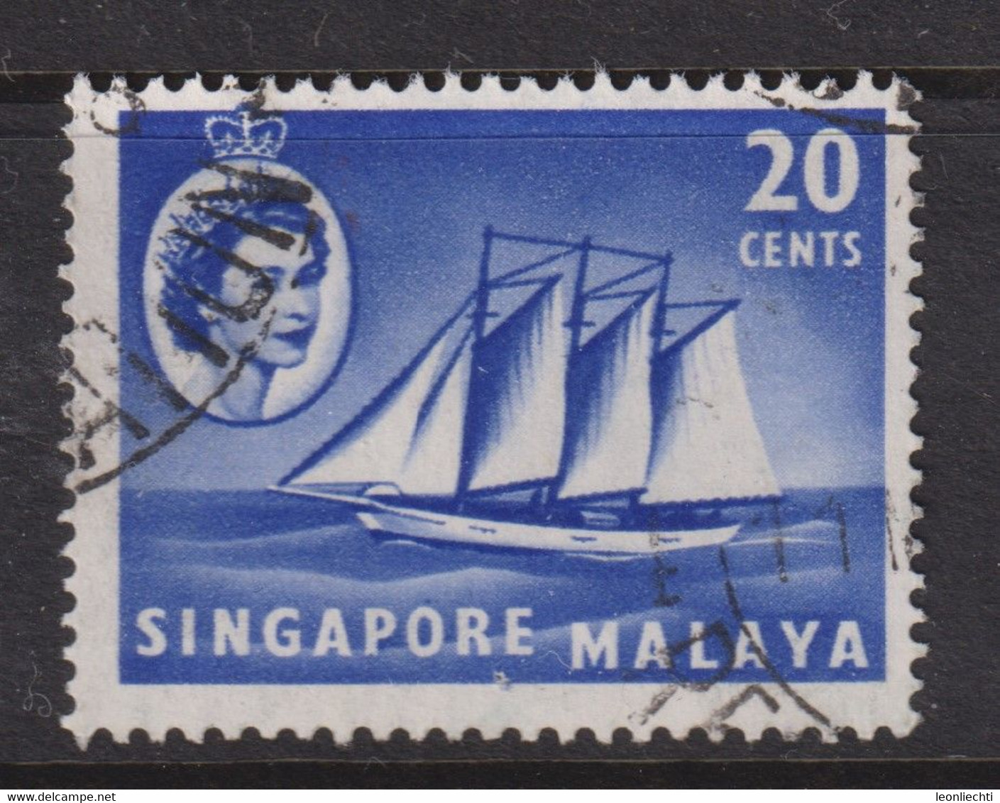 1955 Singapur - Malaya, Mi: SG 36 / Yt:SG 36, Cocos-Keeling Schooner - Singapour (...-1959)