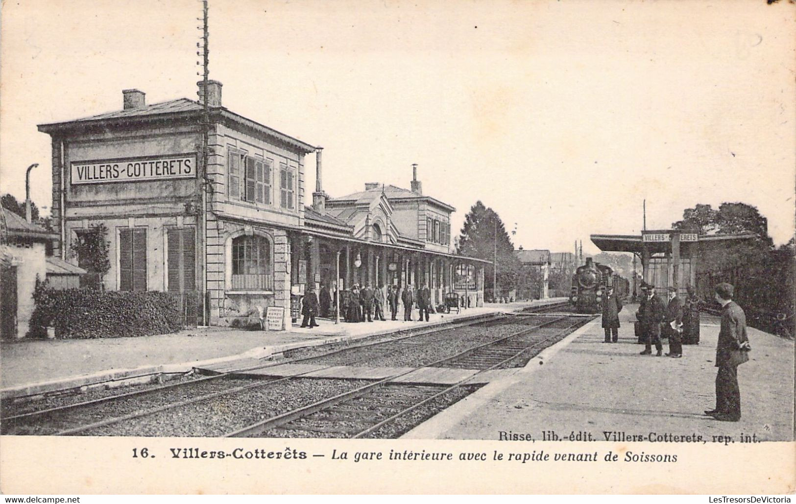 FRANCE - 02 - VILLERS COTTERETS - La Gare Intérieure Avec Le Rapide Venant De Soissons - Carte Postale Ancienne - Villers Cotterets