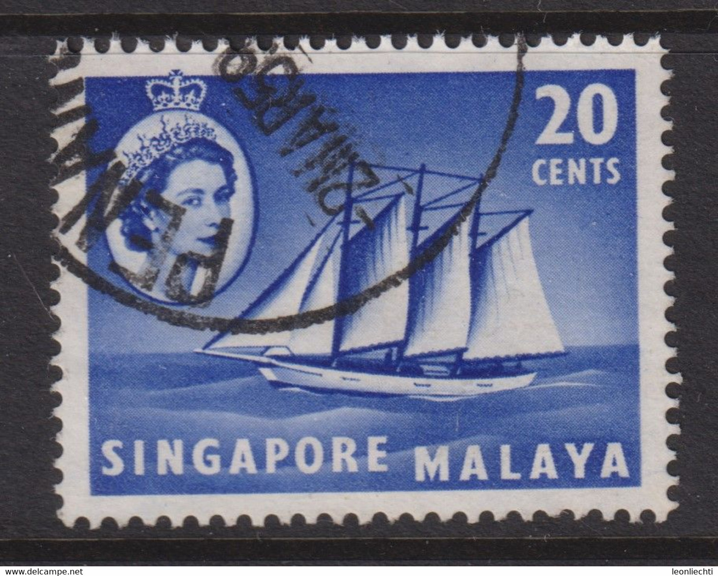 1955 Singapur - Malaya, Mi: SG 36 / Yt:SG 36, Cocos-Keeling Schooner - Singapur (...-1959)