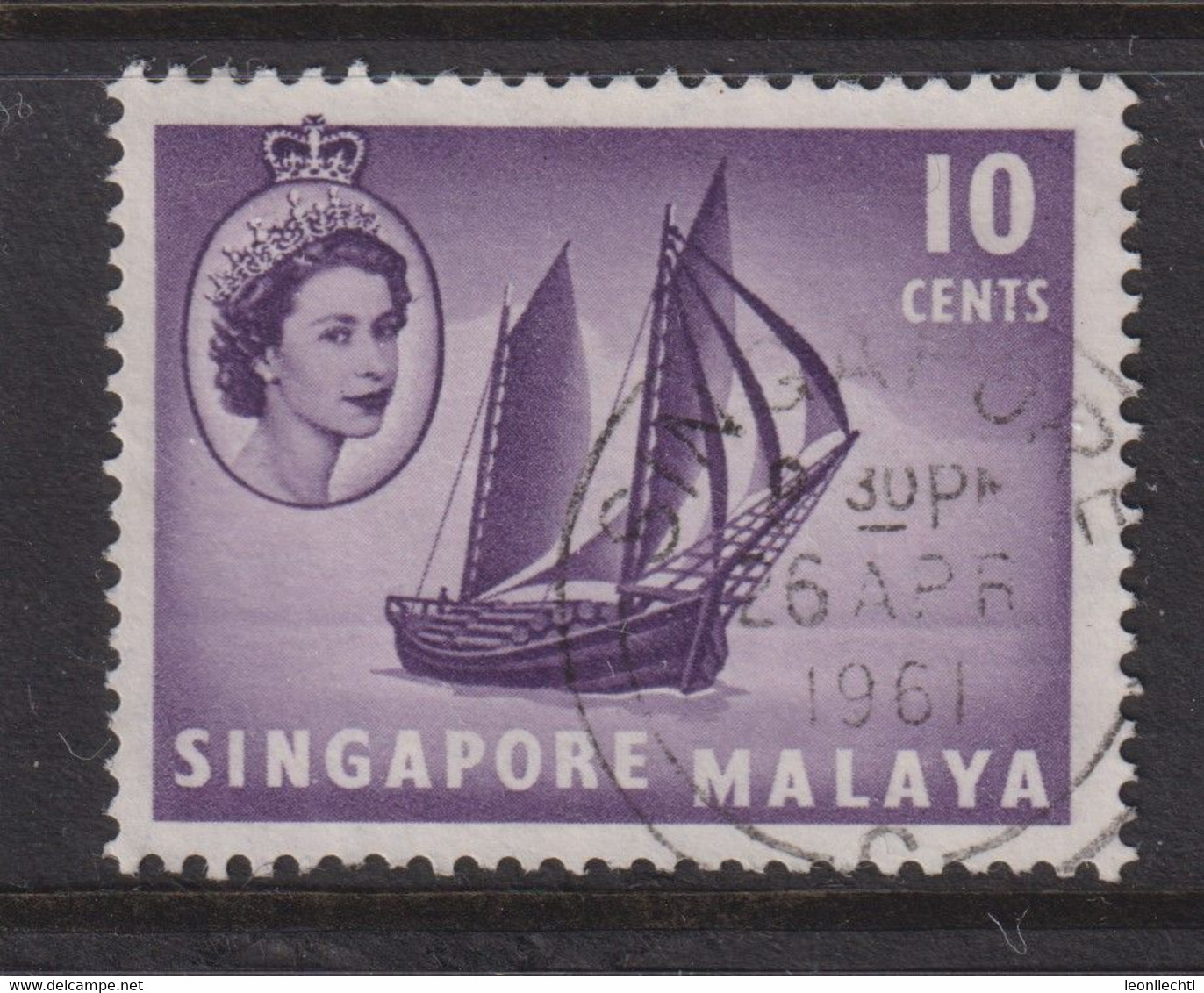 1955 Singapur - Malaya, Mi: SG 34 / Yt:SG 34,Timber Tongkong- Segelschiff - Singapore (...-1959)