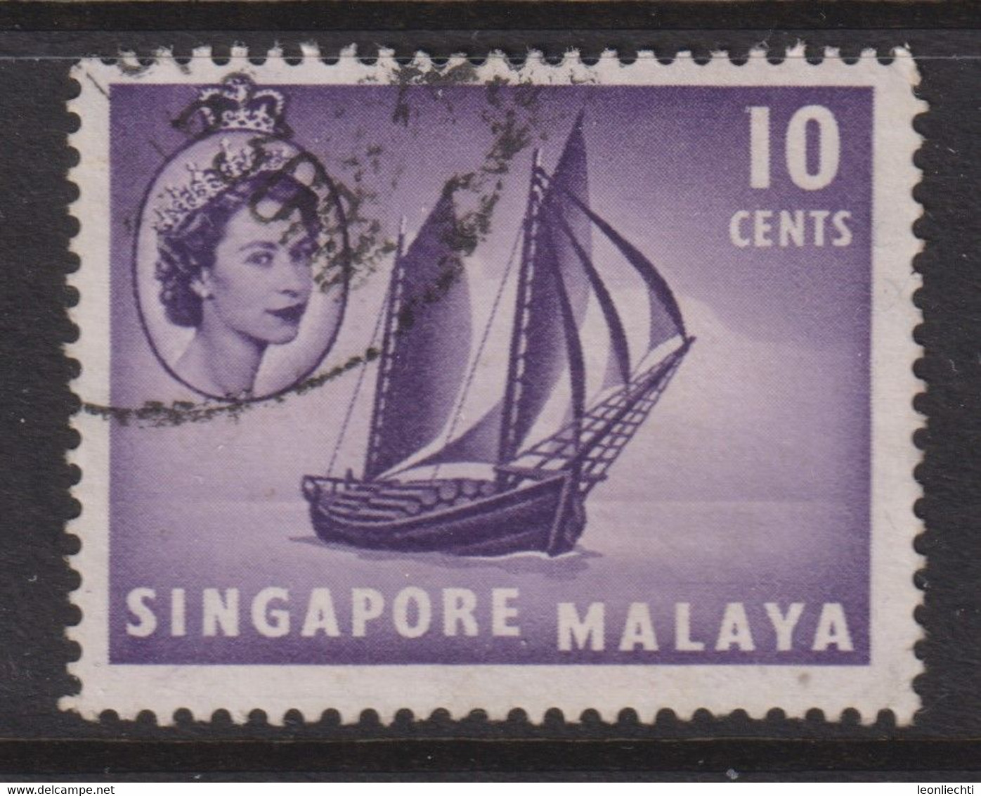 1955 Singapur - Malaya, Mi: SG 34 / Yt:SG 34,Timber Tongkong- Segelschiff - Singapur (...-1959)