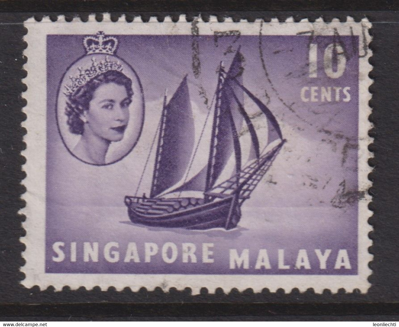 1955 Singapur - Malaya, Mi: SG 34 / Yt:SG 34,Timber Tongkong- Segelschiff - Singapour (...-1959)