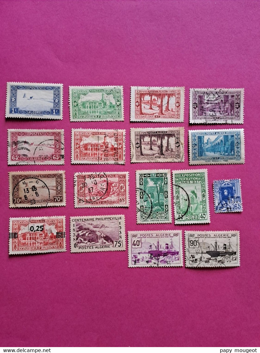 Algérie - 84 Timbres Oblitérés (certains Avec Forte Charnière) - Collections, Lots & Séries