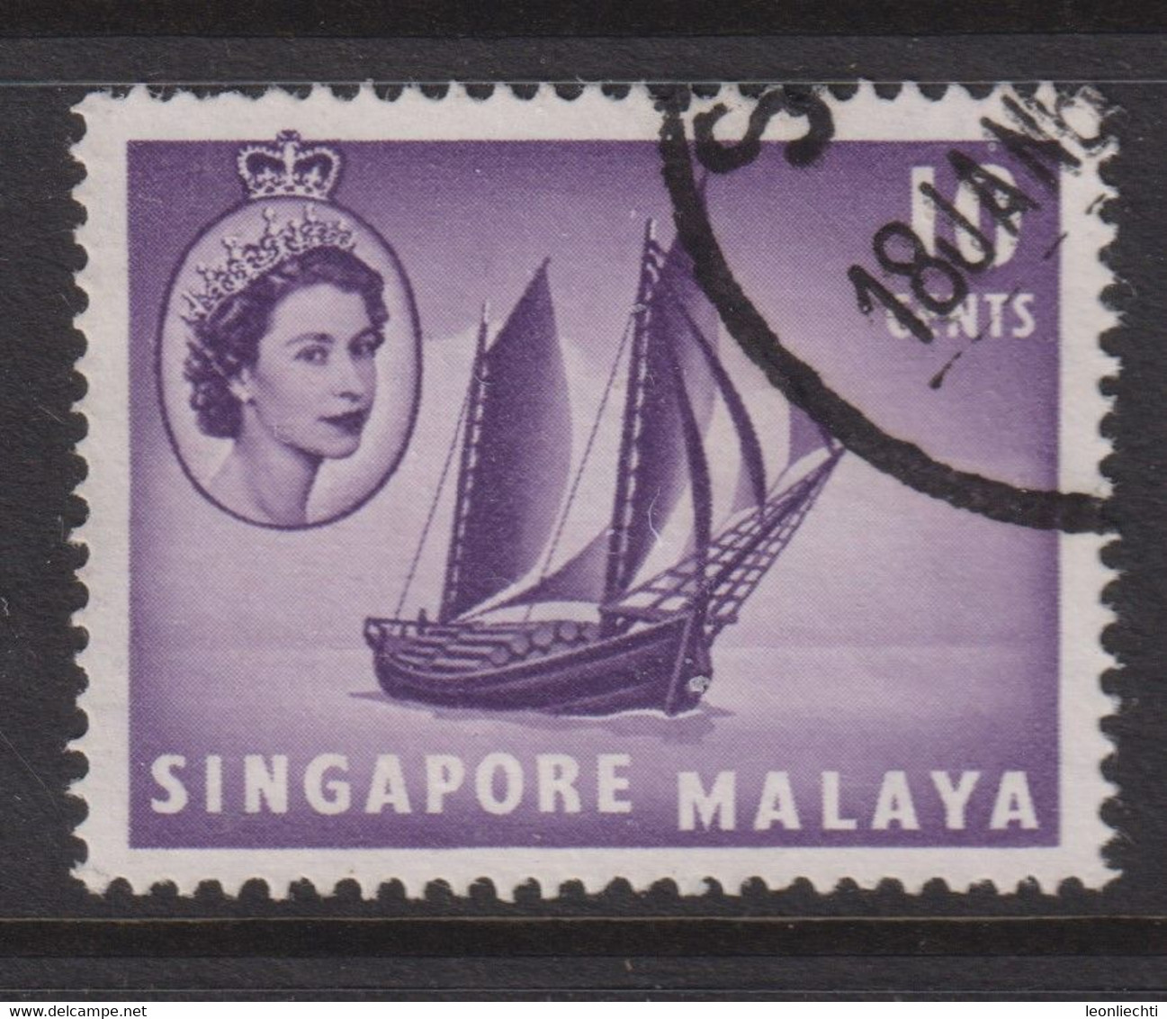 1955 Singapur - Malaya, Mi: SG 34 / Yt:SG 34,Timber Tongkong- Segelschiff - Singapour (...-1959)