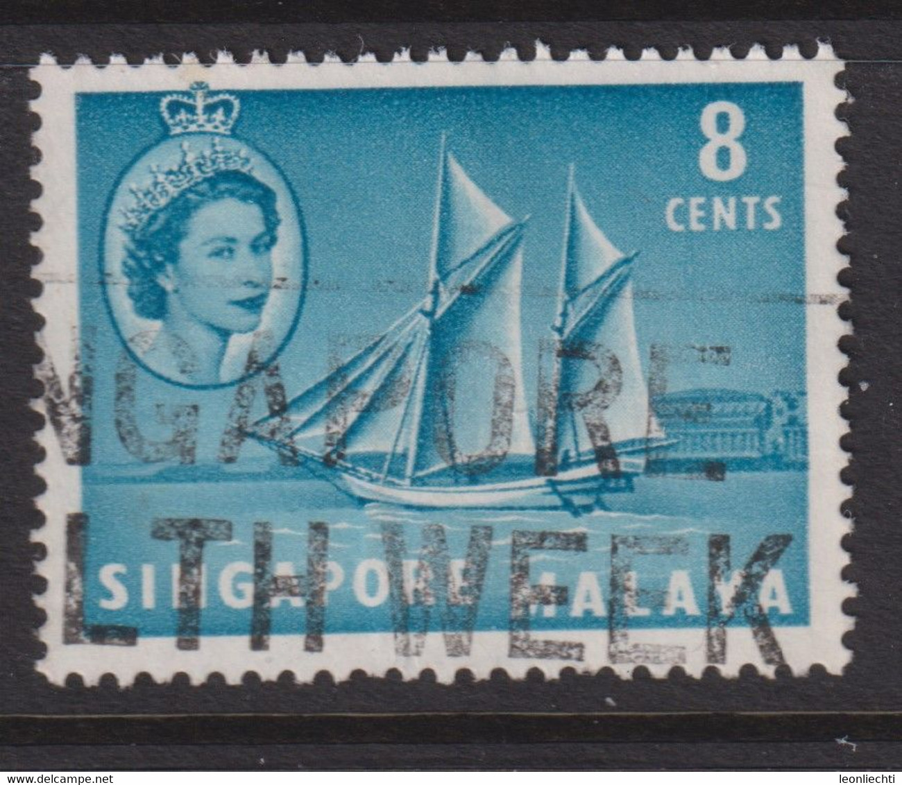 1955 Singapur - Malaya, Mi: SG 33 / Yt:SG 33, Palari Schooner- Segelschiff - Singapur (...-1959)