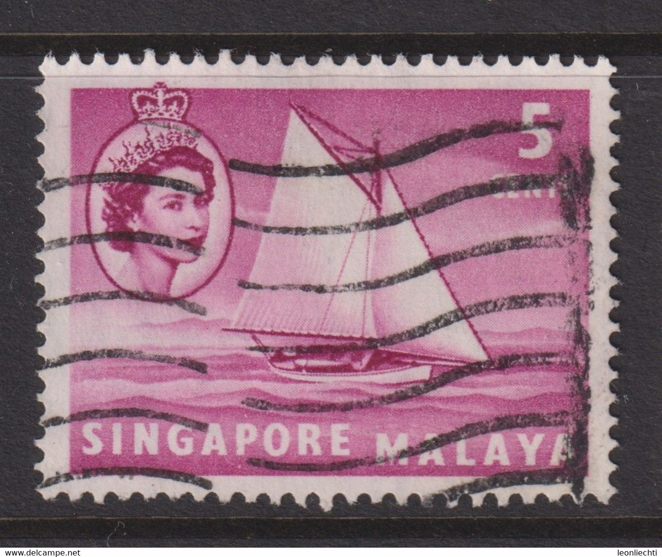 1955 Singapur - Malaya, Mi: SG 3 / Yt:SG 32, Lombok Sloop - Segelschiff - Singapur (...-1959)