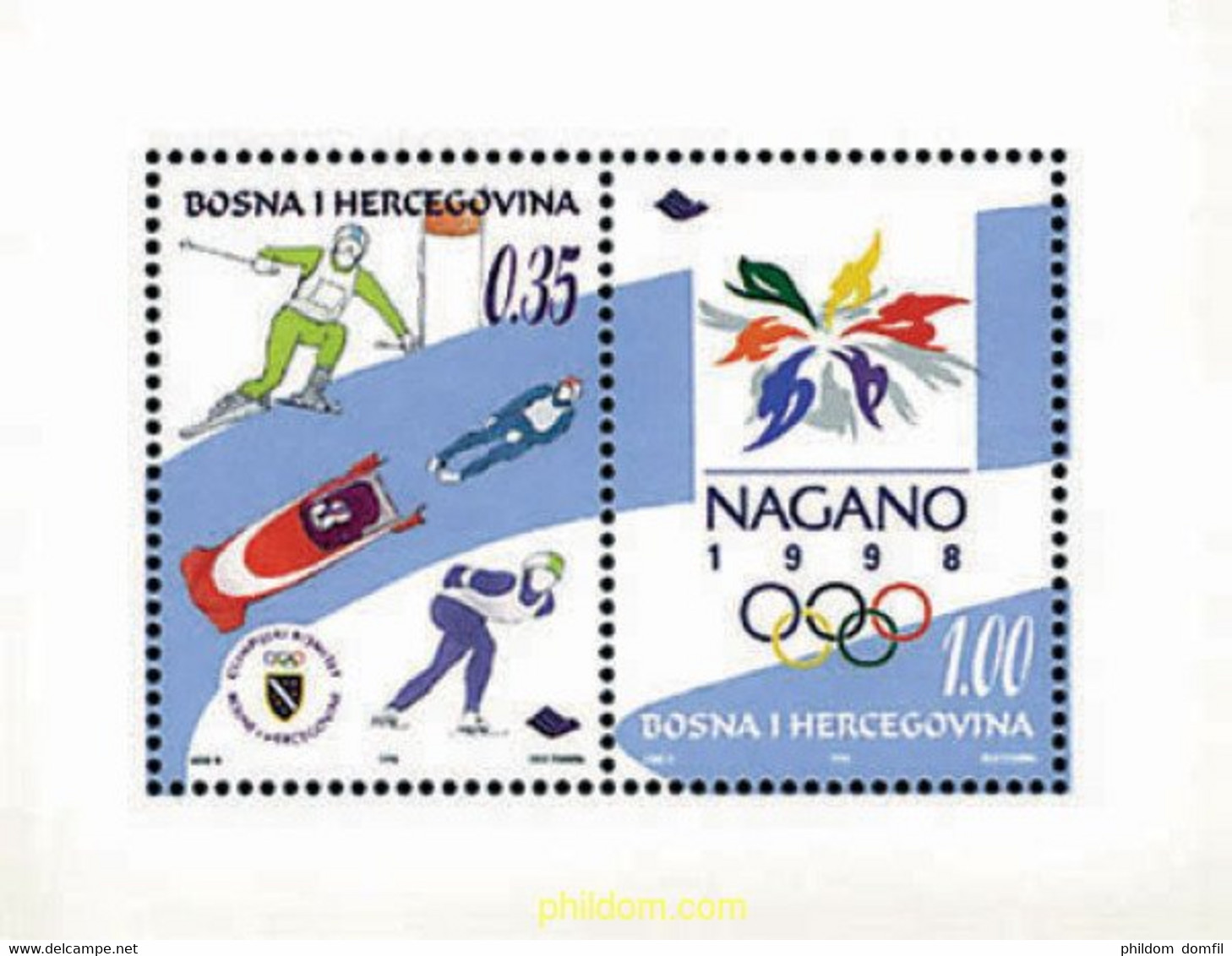70557 MNH BOSNIA-HERZEGOVINA 1998 18 JUEGOS OLIMPICOS DE INVIERNO NAGANO 1998 - Hiver 1998: Nagano