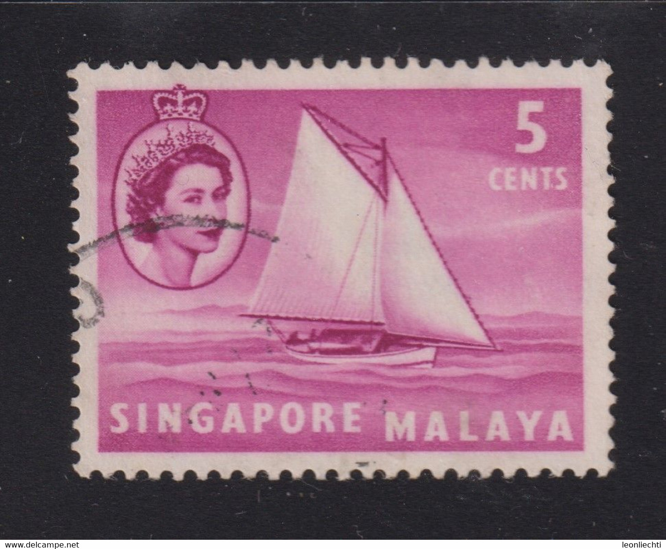 1955 Singapur - Malaya, Mi: SG 32 / Yt:SG 32, Lombok Sloop - Segelschiff - Singapore (...-1959)