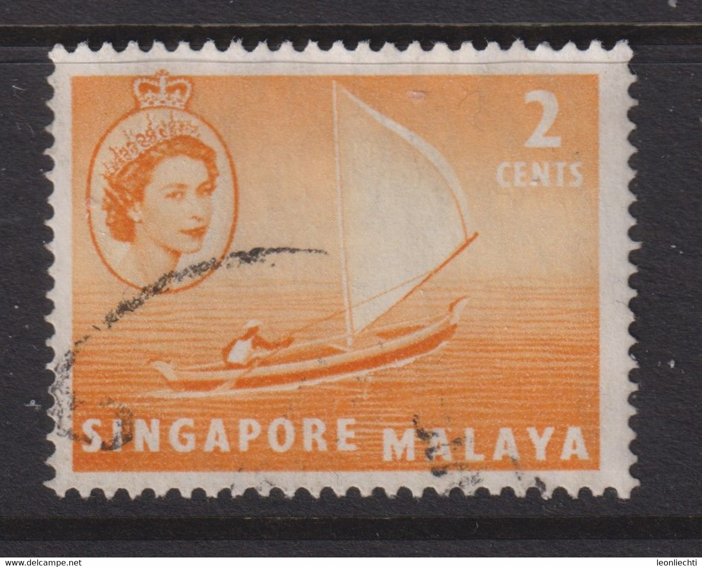 1955 Singapur - Malaya, Mi: SG 29 / Yt:SG 29, Malay Kolek - Segelschiff - Singapore (...-1959)