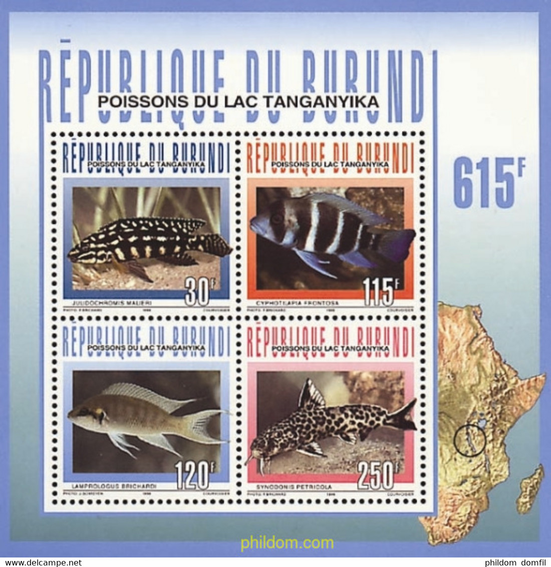 49175 MNH BURUNDI 1996 PECES DEL LAGO TANGANIKA - Neufs