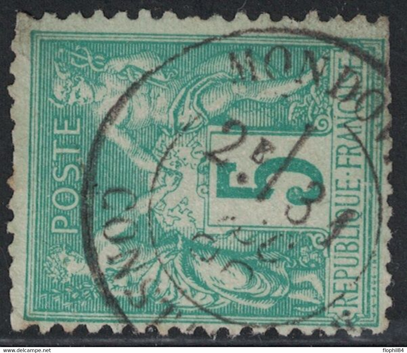 SAGE - ALGERIE - N°75 - CACHET - MONDOVI - CONSTANTINE - EN 1892 - DENTS COURTES - 1876-1898 Sage (Type II)