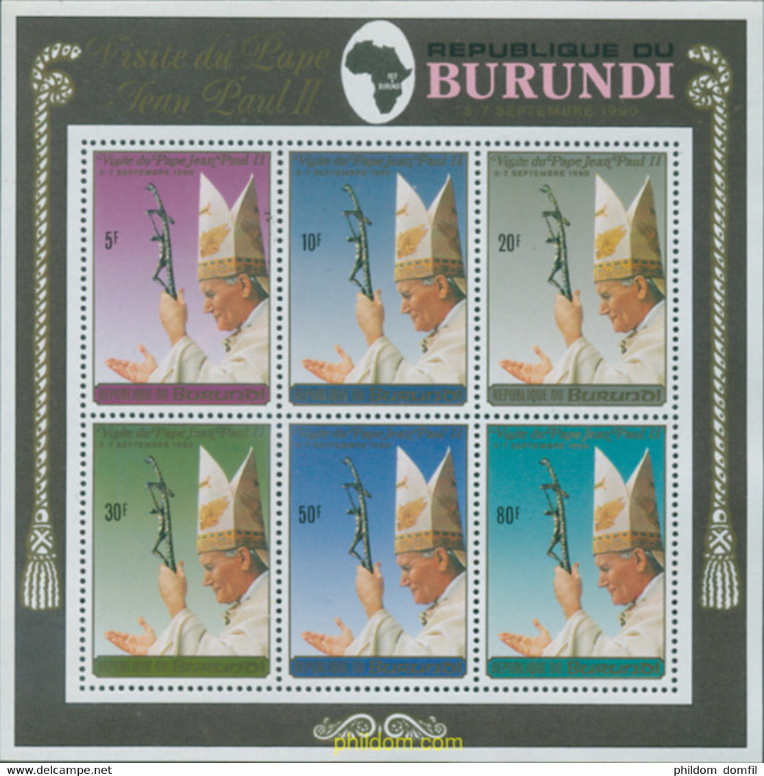 73498 MNH BURUNDI 1990 VISITA DE SS EL PAPA JUAN PABLO II A BURUNDI - Unused Stamps