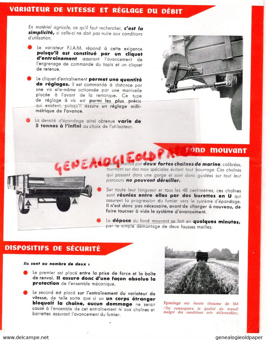 18- ST SAINT AMAND- RARE PROSPECTUS PUBLICITE ETS. FIAM REMORQUE EOANDEUSE FUMIER ROTA BIDEVOREX-TRACTEUR AGRICULTURE - Landwirtschaft