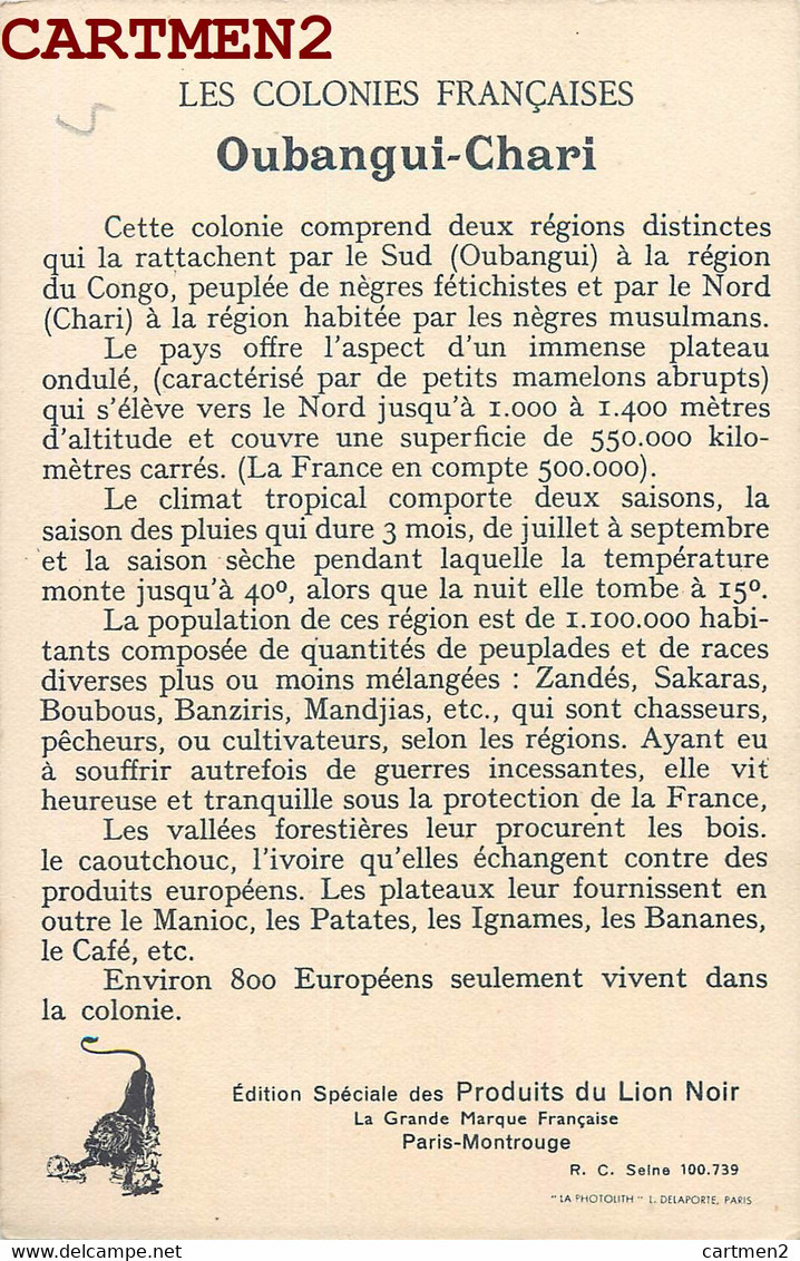 OUBANGHI-CHARI COLONIES FRANCAISES CENTRE-AFRIQUE CONGO TOUMA RABET GRIBINGUI BANGUI - Centrafricaine (République)
