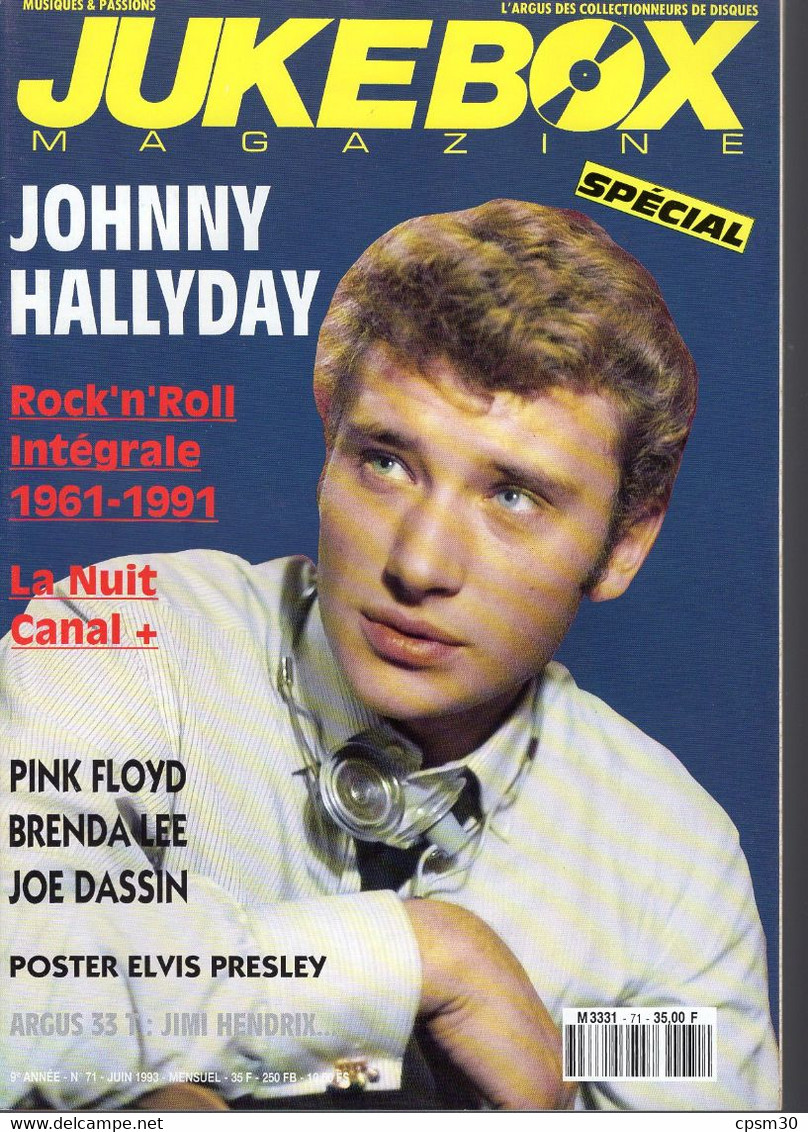 Revue JUKEBOX Argus Collectionneur Disques N°071 JOHNNY HALLYDAY, Pink Floyd, Brenda Lee, Joe Dassin Etc... - Manifesti & Poster