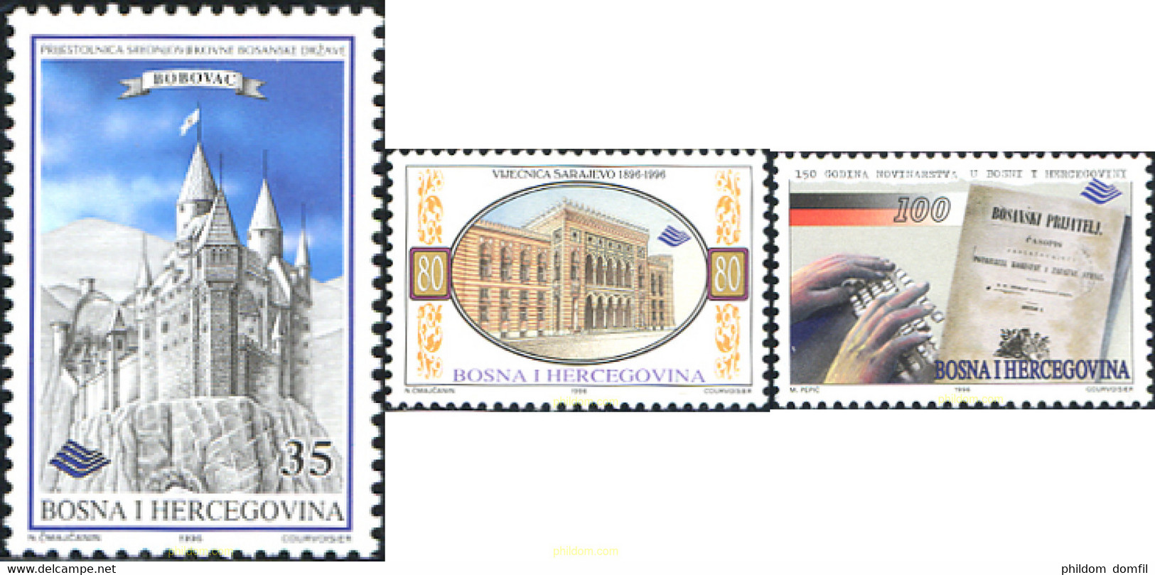 113467 MNH BOSNIA-HERZEGOVINA 1996 ANIVERSARIOS - Châteaux