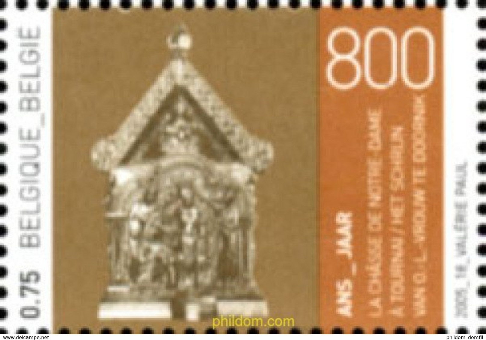 184888 MNH BELGICA 2005 800 ANIVERSARIO DEL RELICARIO DE NOTRE-DAME - Horlogerie