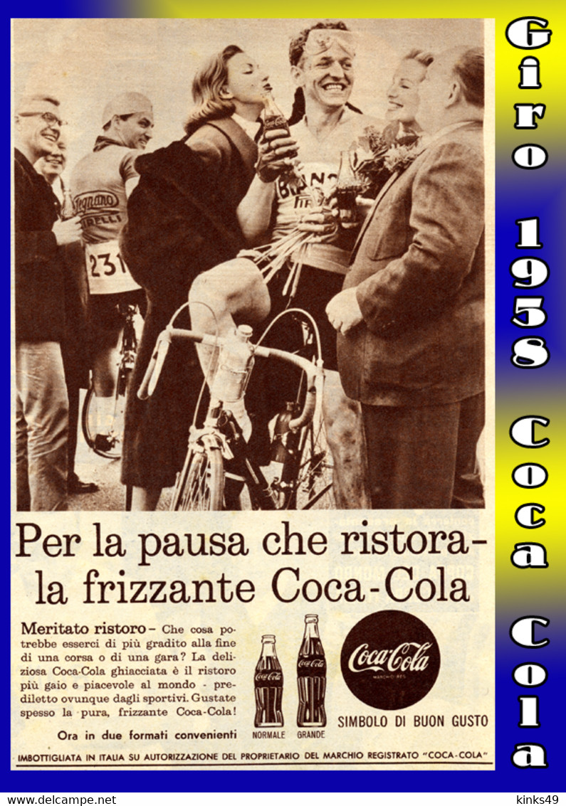 513> Figurina Pubblicità < COCA COLA Giro D'Italia Ciclismo 1958 > Leggi Note - Altri & Non Classificati