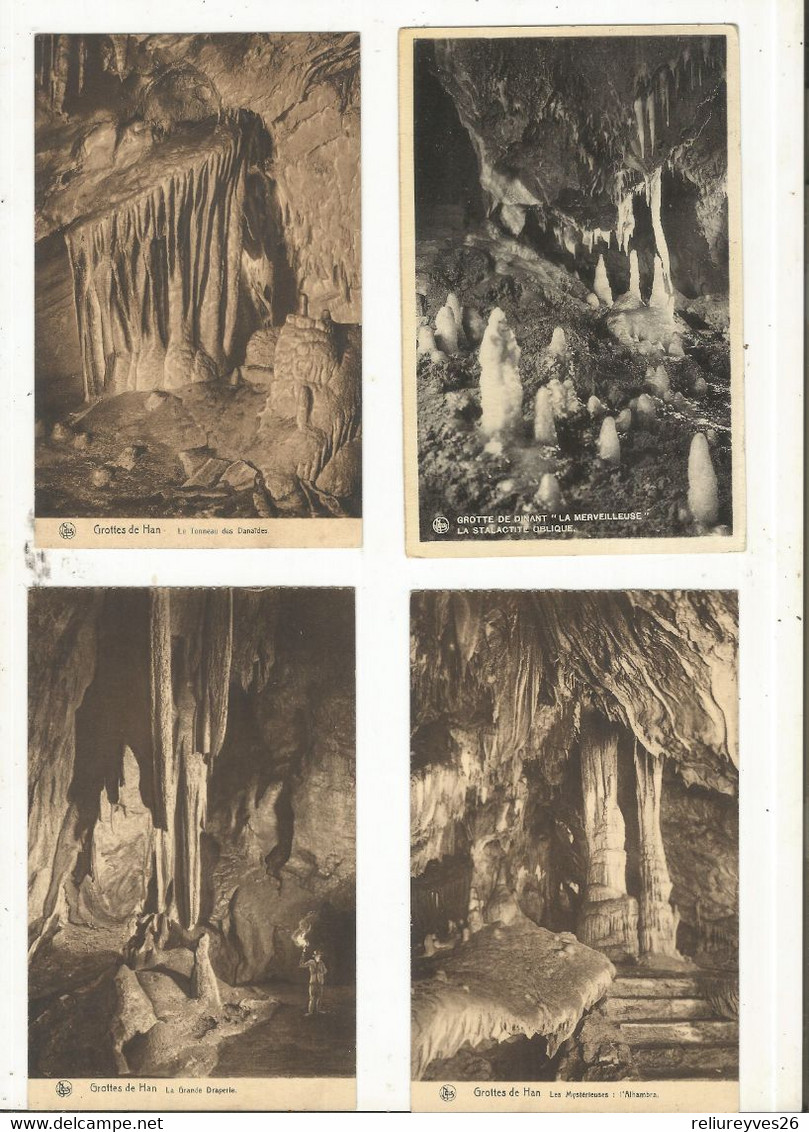 CPA, Belgique , Han , Lot De 36  Cartes Anciennes Des Grottes De Han - Profondeville