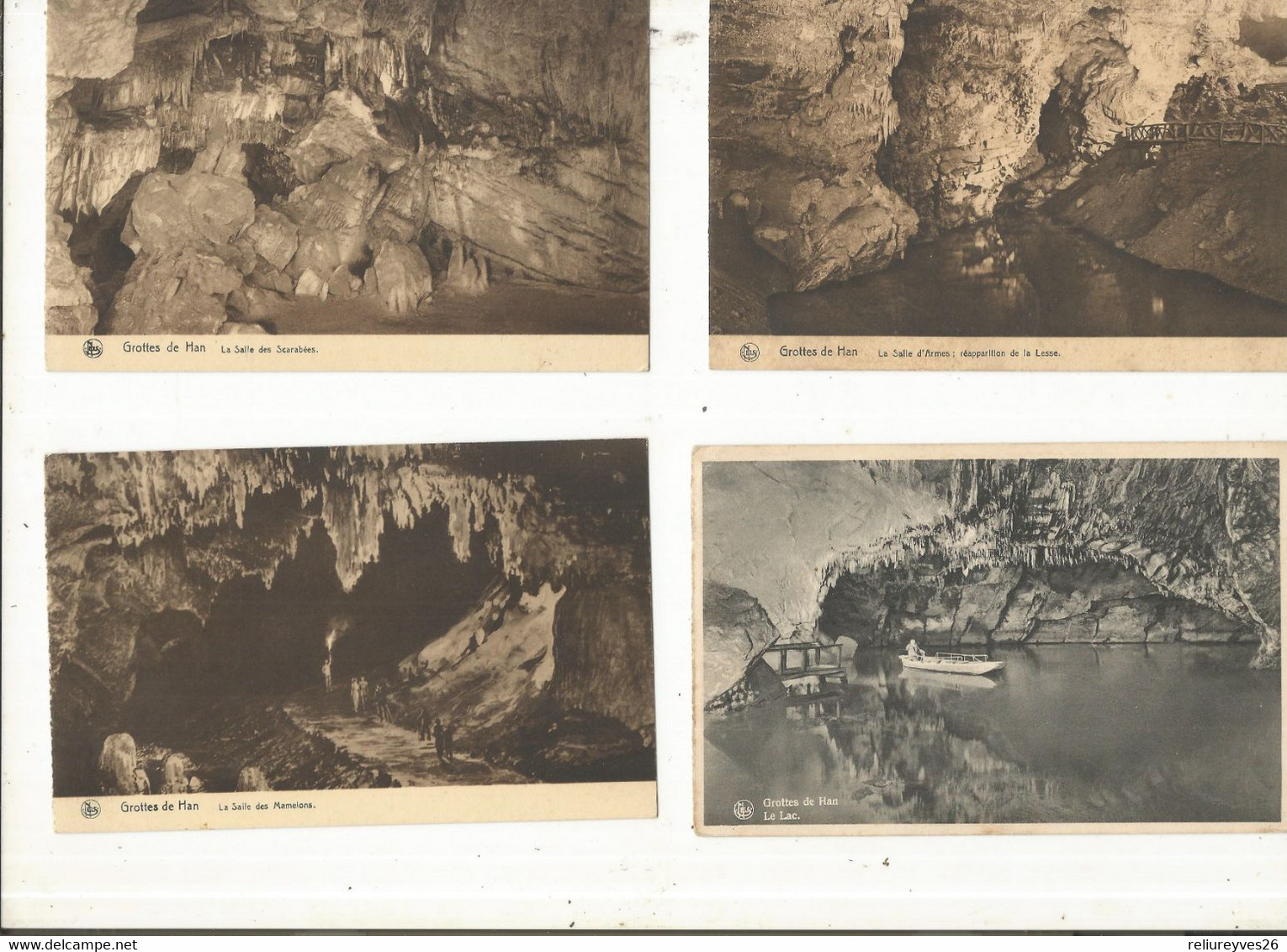 CPA, Belgique , Han , lot de 36  Cartes Anciennes des grottes de Han