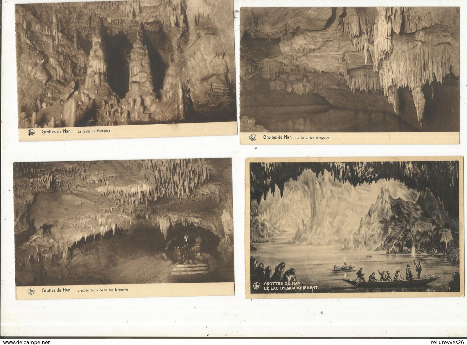 CPA, Belgique , Han , lot de 36  Cartes Anciennes des grottes de Han