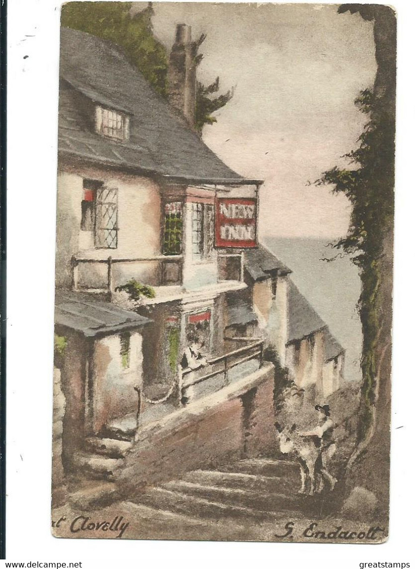 Devon  Postcard Clovelly Artist Signed G.endacot Frith's Art - Clovelly