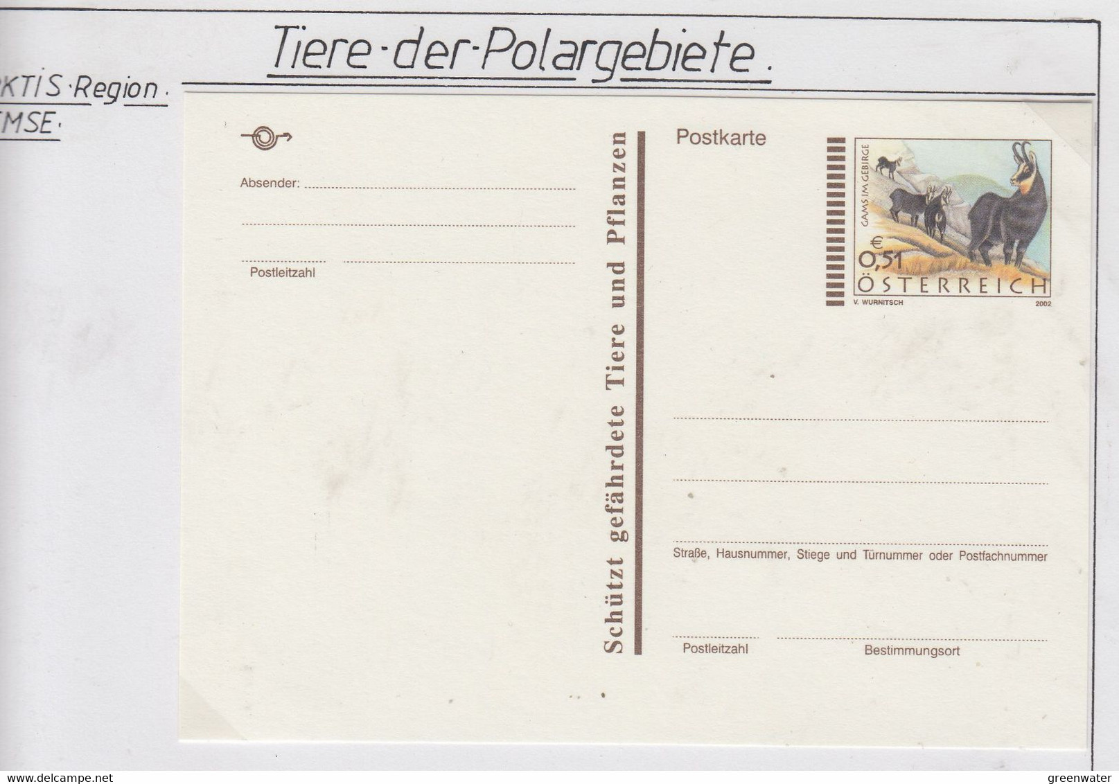 Austria Postal Stationery 2002 Gemse Unused (AN157A) - Arctic Wildlife