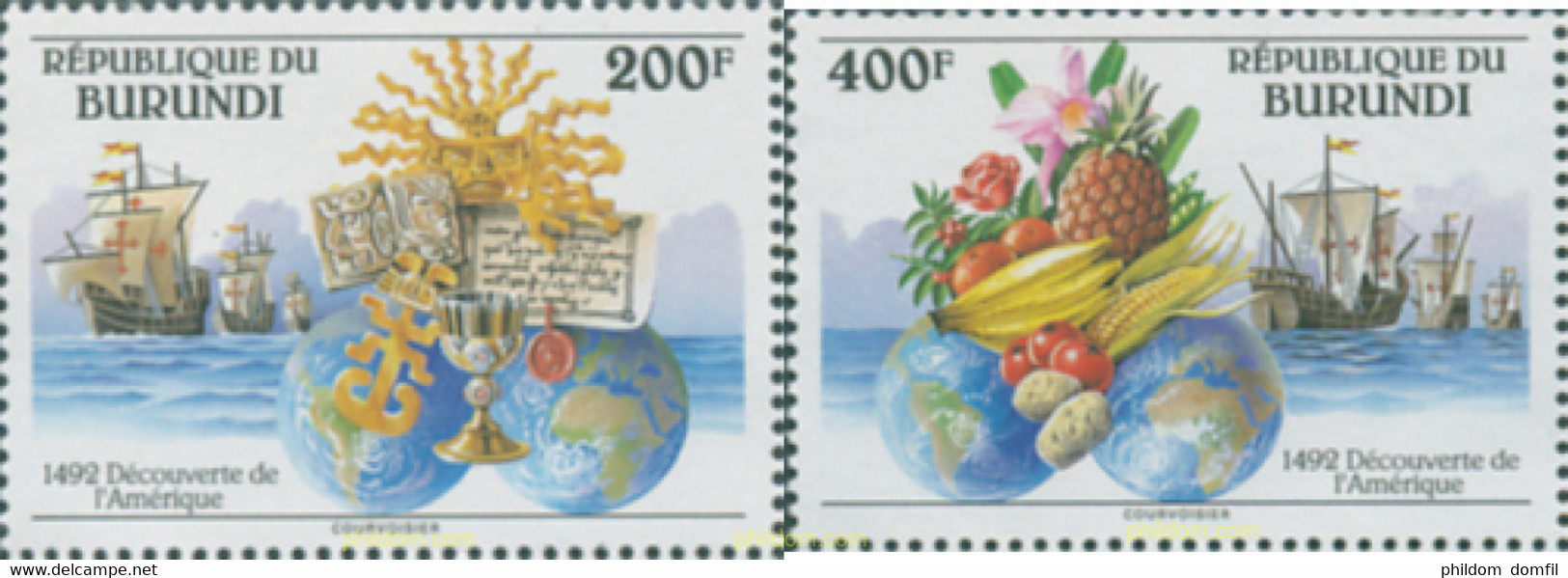 297935 MNH BURUNDI 1992 500 ANIVERSARIO DEL DESCUBRIMIENTO DE AMERICA - Unused Stamps