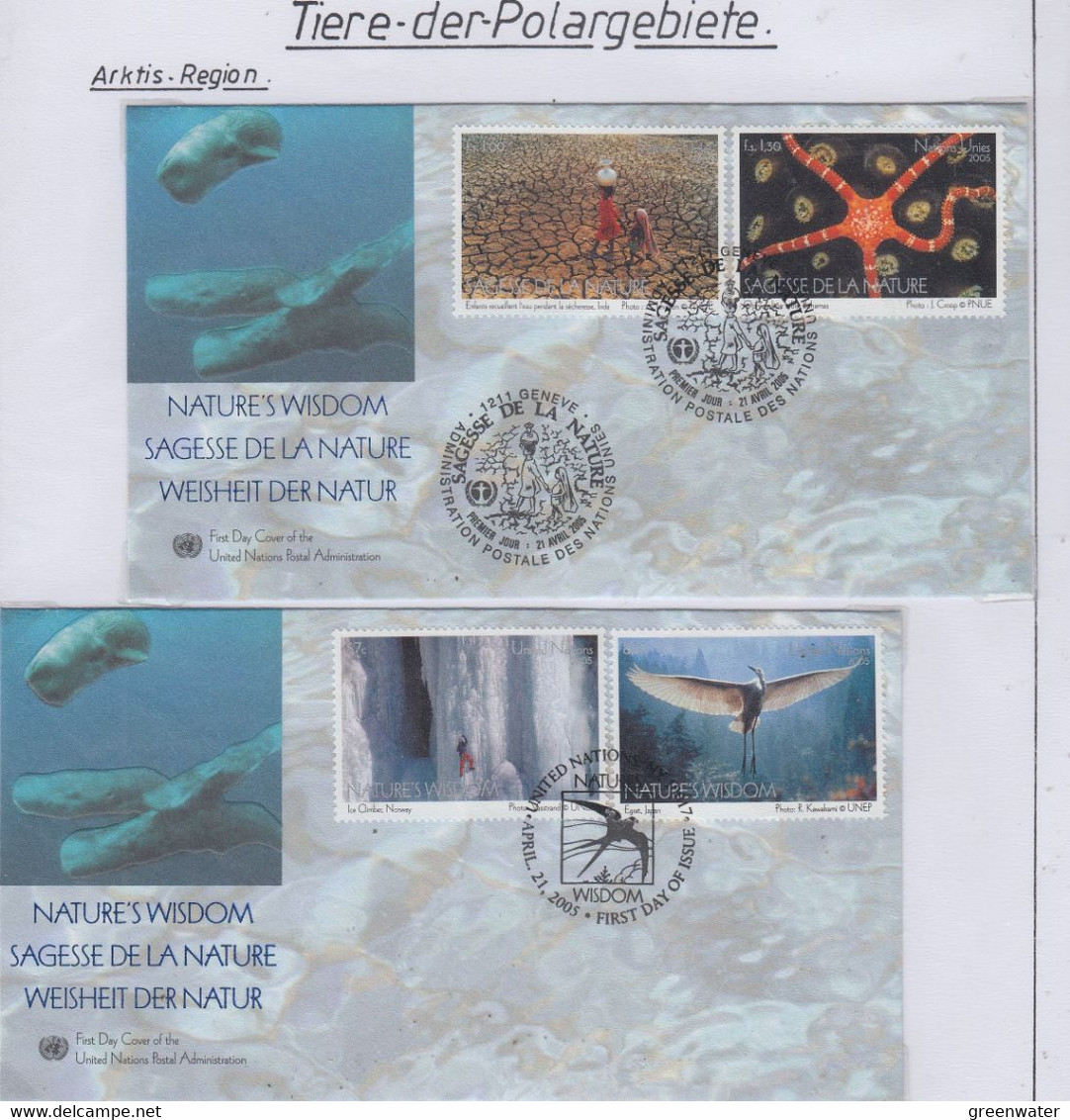 UNO NY & Geneva Nature's Wisdsom 2 FDC (AN159) - Arctische Fauna