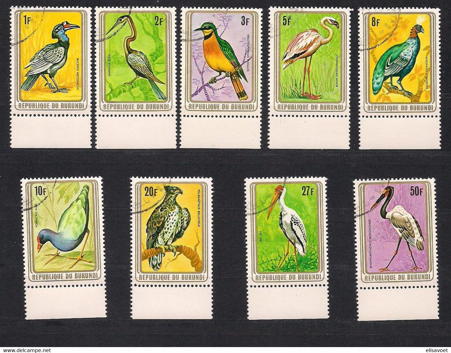 Burundi 1979 OCBn° 830-838  (o) Oblitéré Cote 27 € Faune Oiseaux Vogels Birds - Gebruikt
