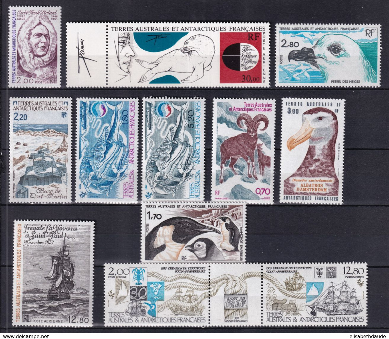 TAAF - 1985 - ANNEE COMPLETE AVEC POSTE AERIENNE  **  MNH - COTE = 43 EUR. - Volledig Jaar