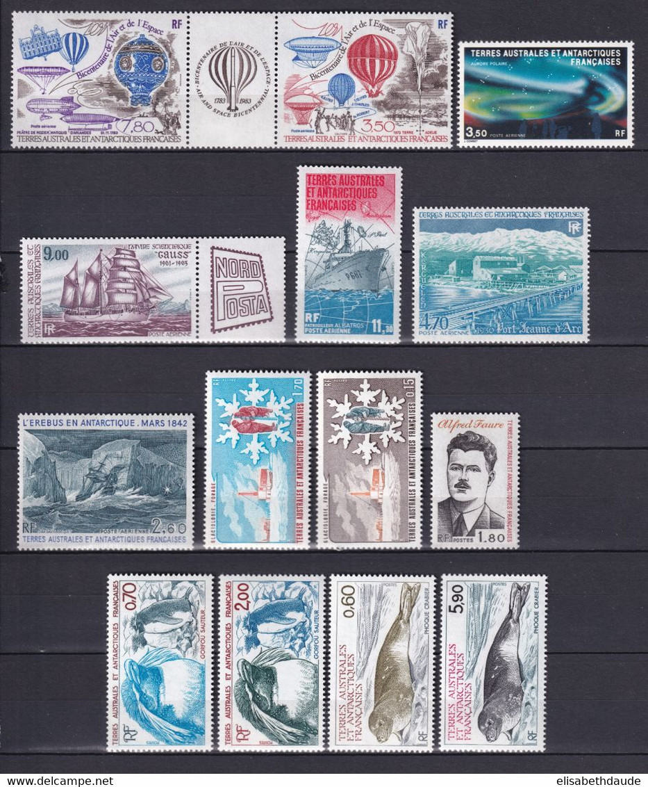 TAAF - 1984 - ANNEE COMPLETE  ** MNH AVEC POSTE AERIENNE - COTE = 34.5 EUR. - - Années Complètes