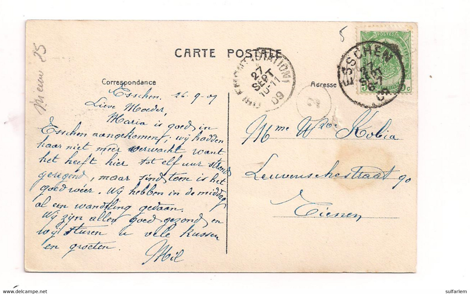 Belgique Carte Postale Wouwsche Plantage Nabij ESSCHEN .1909 - Essen