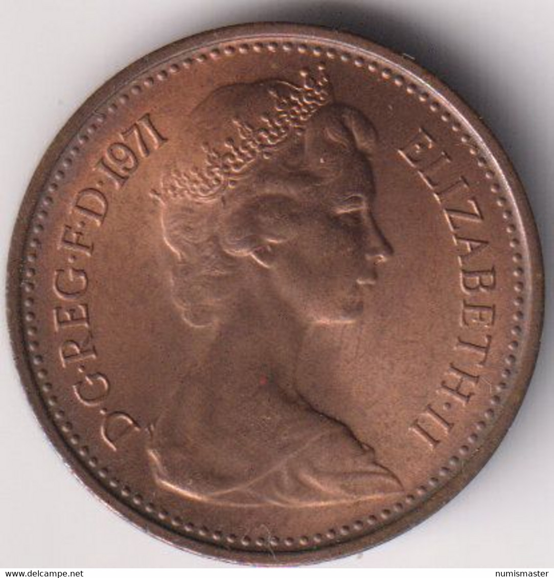 GREAT BRITAIN , 1/2 NEW PENNY 1971 , UNC - 1/2 Penny & 1/2 New Penny