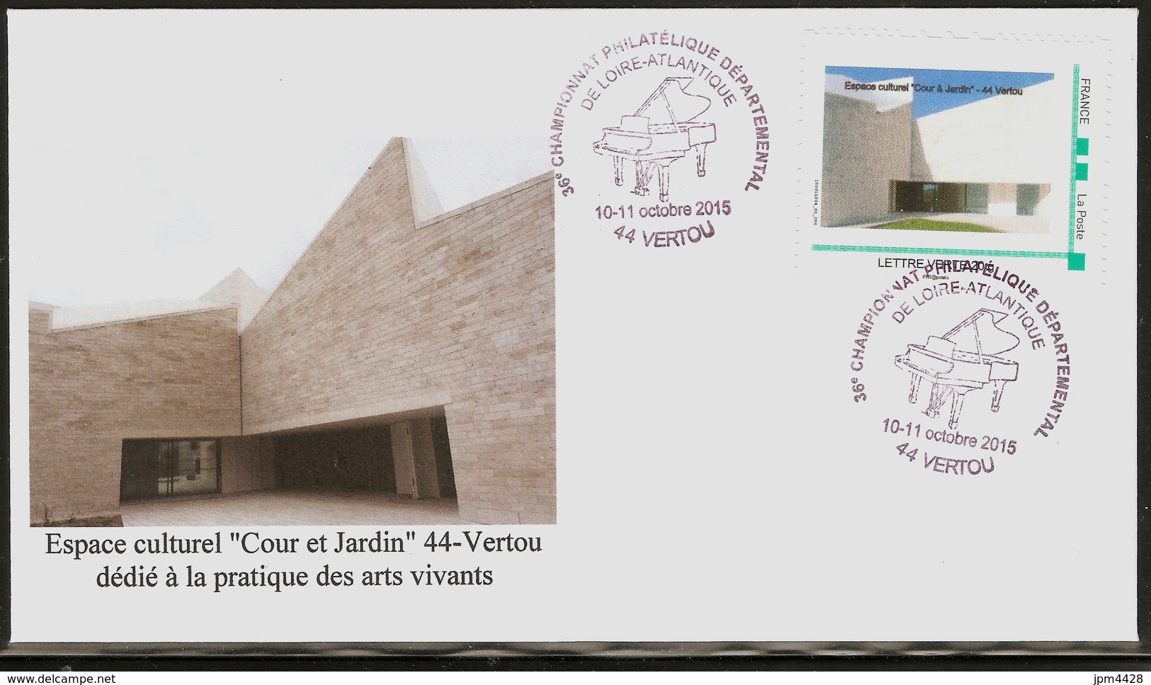 France MONTIMBRAMOI Vertou - 44 - Bâtiment Culturel Cour Et Jardin Sur Enveloppe Autoadhésif Mon Timbre à  Moi  MTAM - Sonstige & Ohne Zuordnung