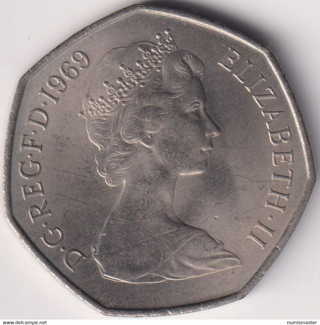 GREAT BRITAIN ,50 PENCE 1969 , AUNC - 50 Pence