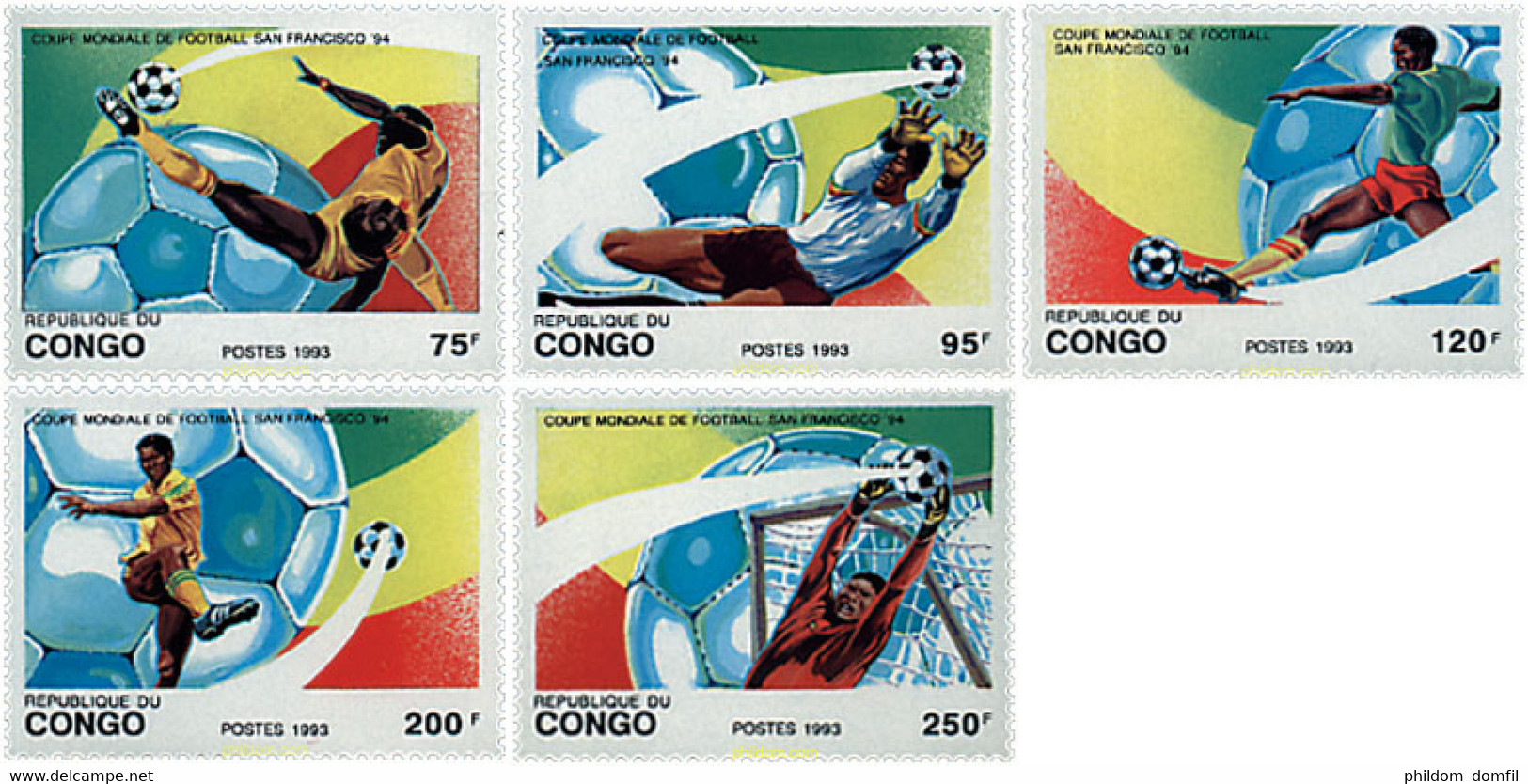 73614 MNH CONGO 1993 COPA DEL MUNDO DE FUTBOL. USA-94 - FDC